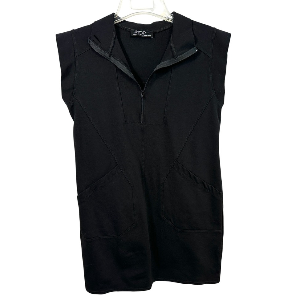 Brigitte Brianna Medium Dress Black Quarter‎ Zip Ponte Pockets Solid Capsule 826